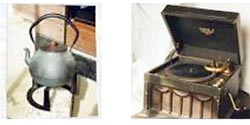 鉄瓶三足・蓄音機
